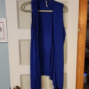 Azules Vibrant Blue Open-Front Layering Top